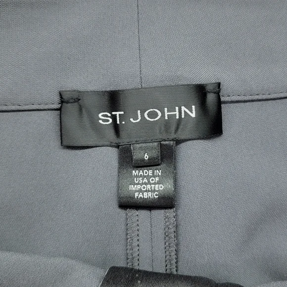 St. John Gray Straight Leg Trouser Pants